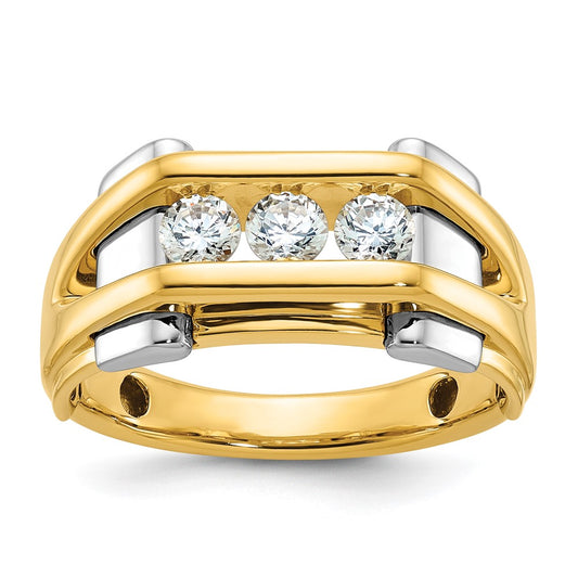 14k Two-tone Gold Men's 1/2 carat Diamond Complete Ring