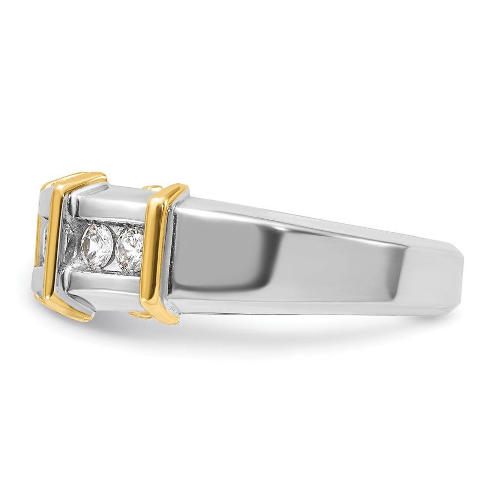 14k Two-tone Gold Men's 1/2 carat Diamond Complete Ring