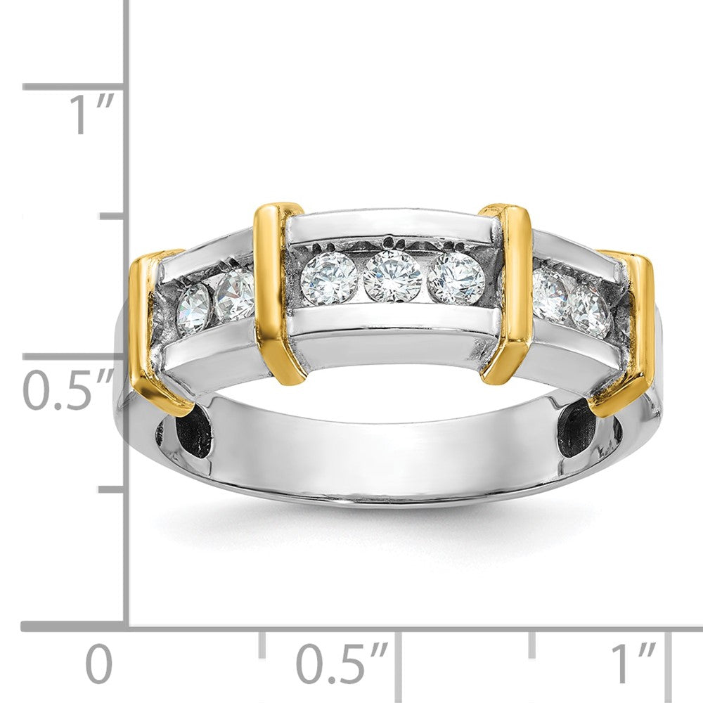 14k Two-tone Gold Men's 1/2 carat Diamond Complete Ring