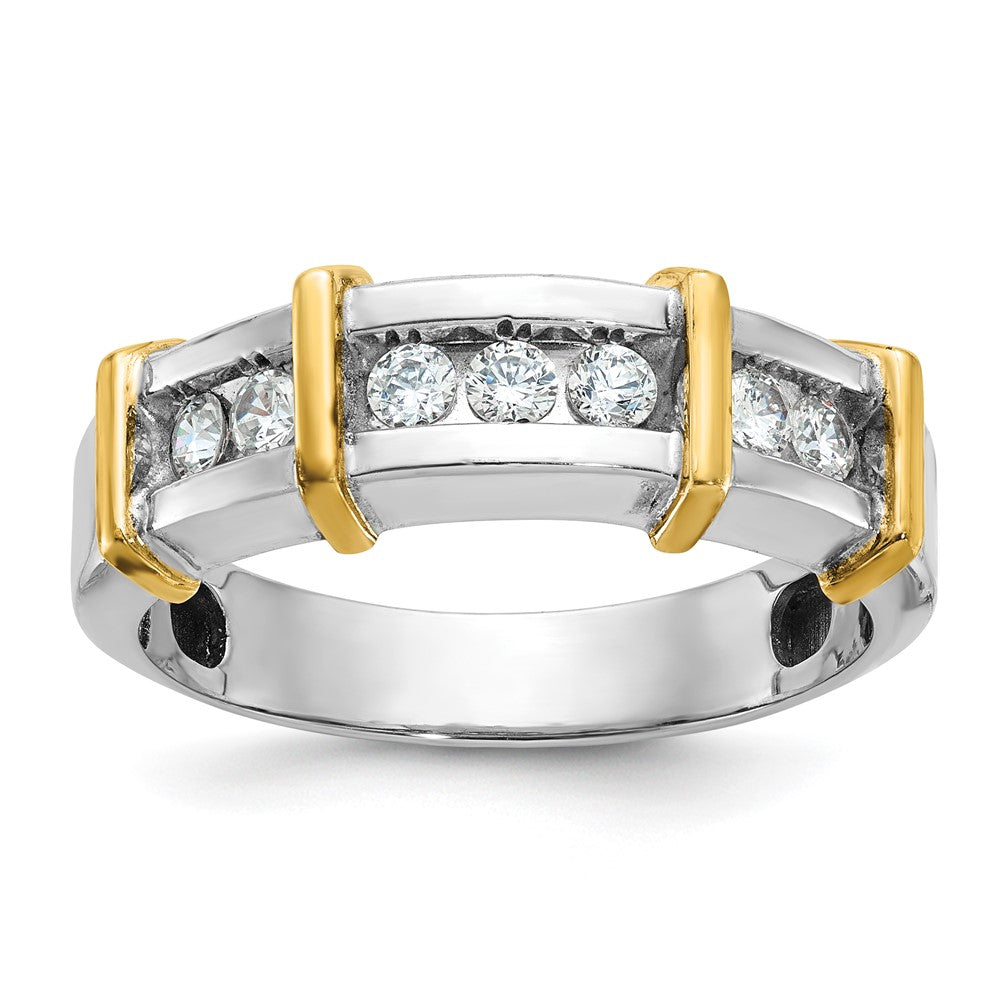 14k Two-tone Gold Men's 1/2 carat Diamond Complete Ring