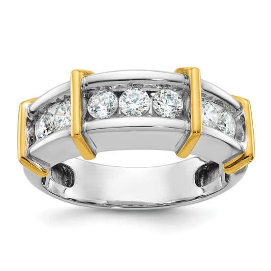 14k Two-tone Gold Men's 1 carat Diamond Complete Ring