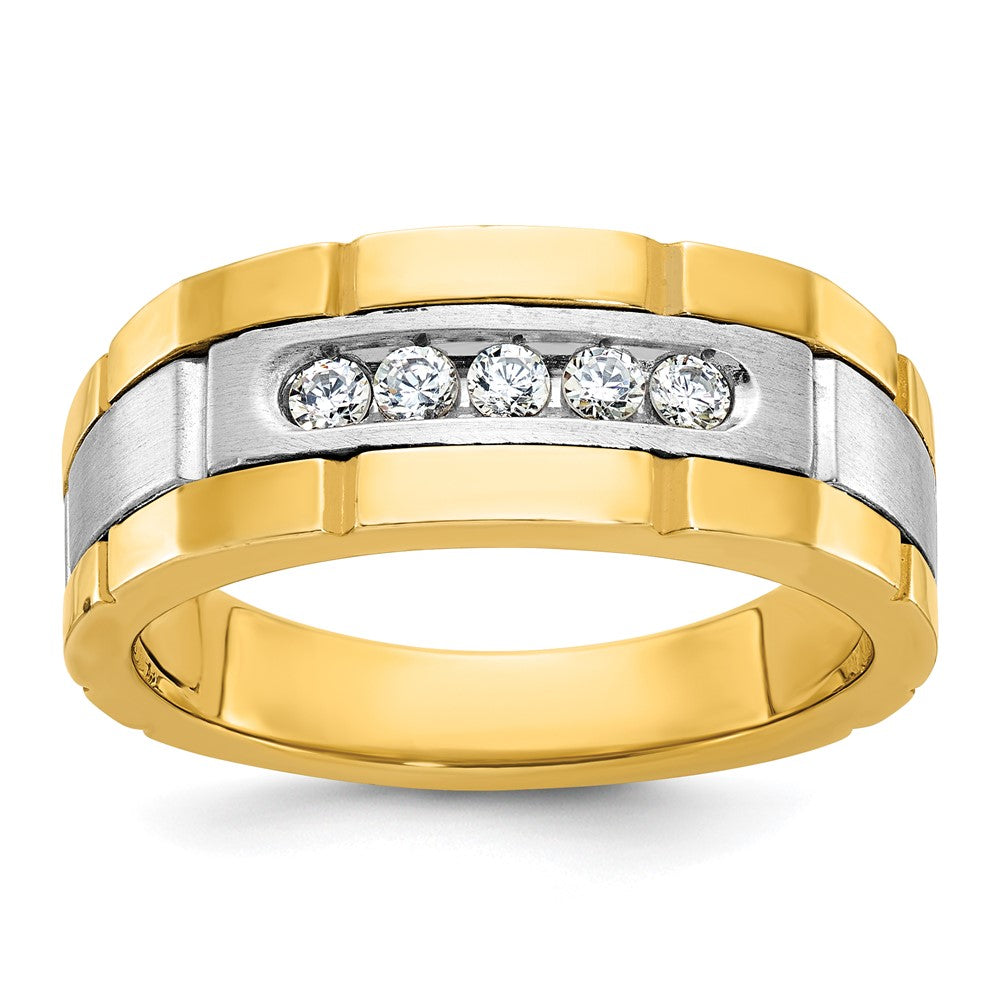 14k Two-tone Gold Men's 1/4 carat Diamond Complete Ring