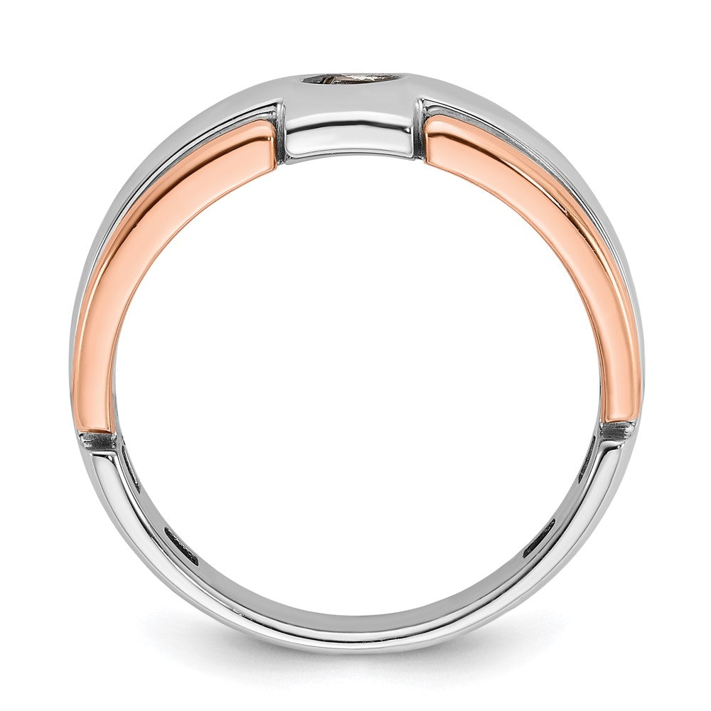 14k White/Rose Gold Two-tone Gold White/Rose Gold Men's 1/4 carat Black Diamond Complete Ring