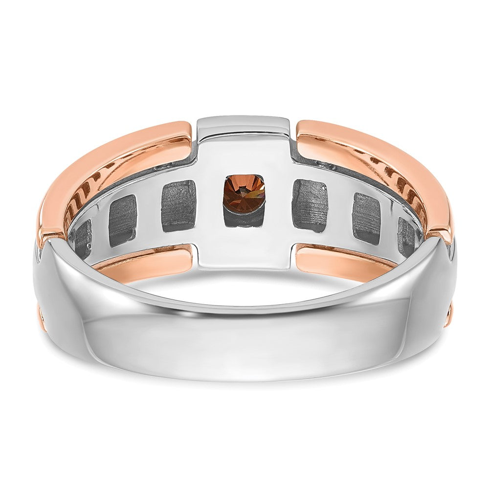 14k White/Rose Gold Two-tone Gold White/Rose Gold Men's 1/4 carat Black Diamond Complete Ring