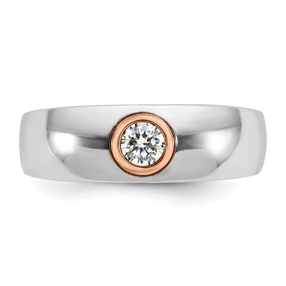 14k White/Rose Gold Two-tone Gold White/Rose Gold Men's 1/4 carat Diamond Complete Ring