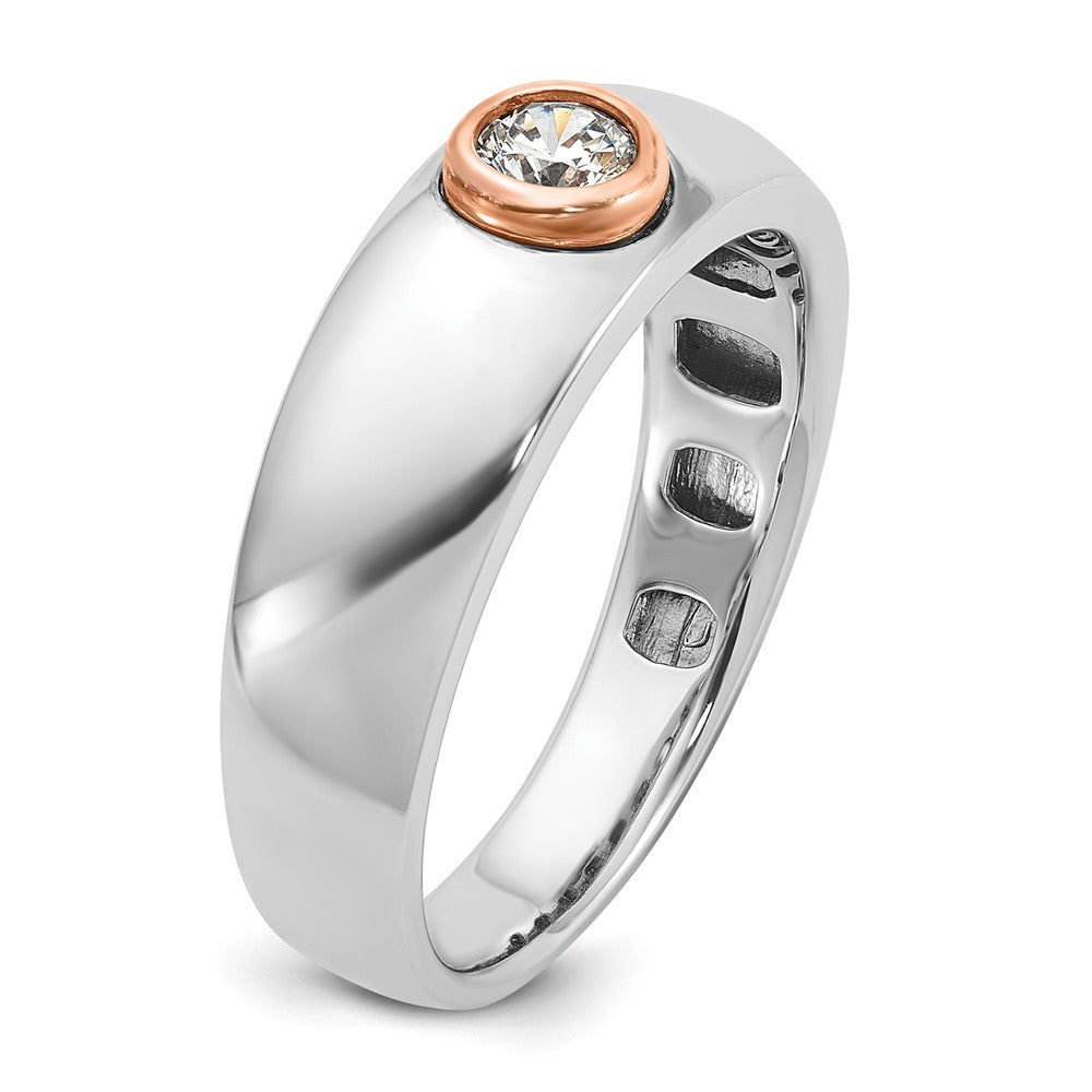 14k White/Rose Gold Two-tone Gold White/Rose Gold Men's 1/4 carat Diamond Complete Ring