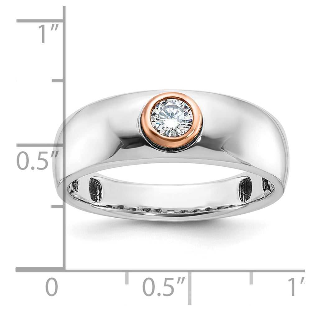 14k White/Rose Gold Two-tone Gold White/Rose Gold Men's 1/4 carat Diamond Complete Ring