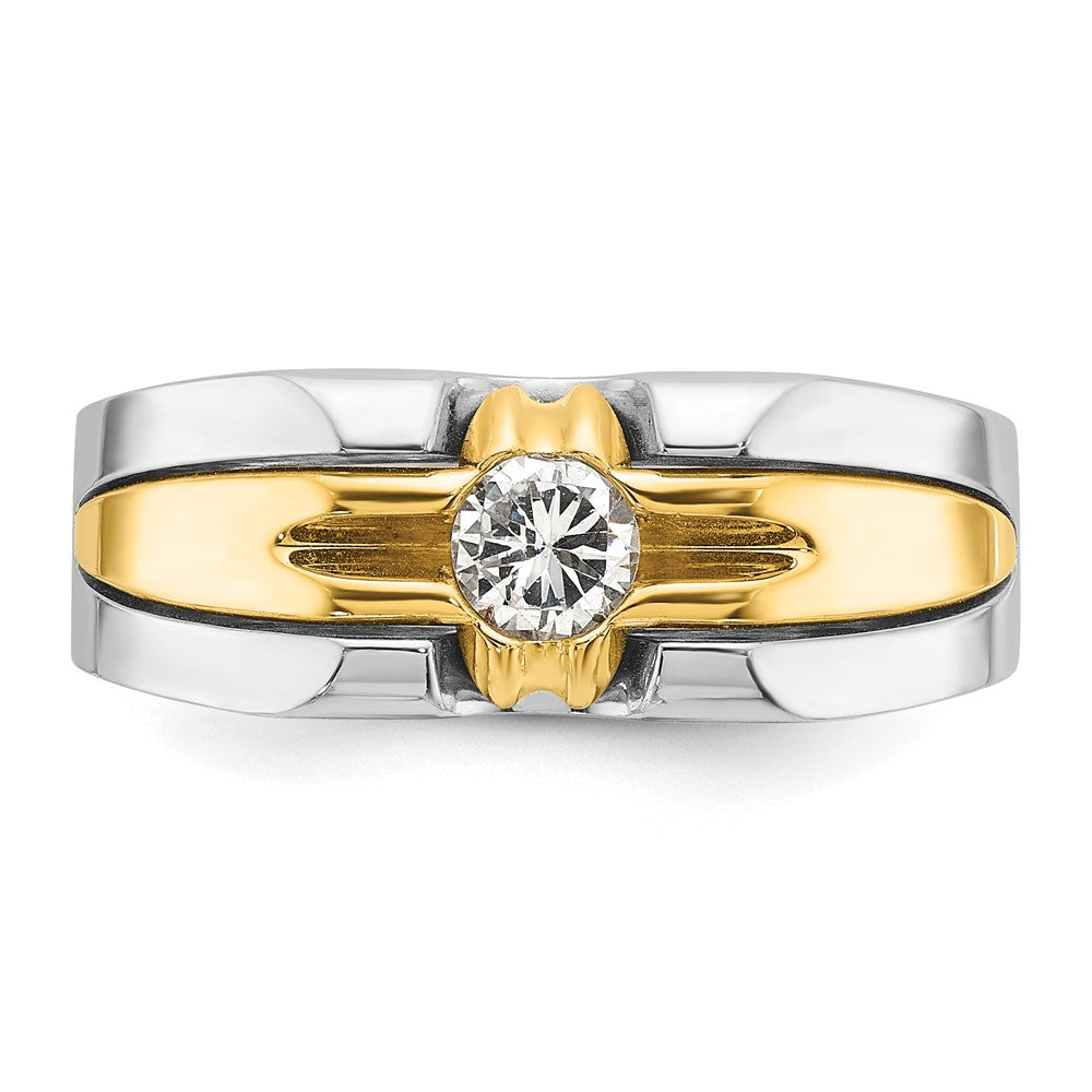 14k Two-tone Gold Men's 3/8 carat Diamond Complete Ring