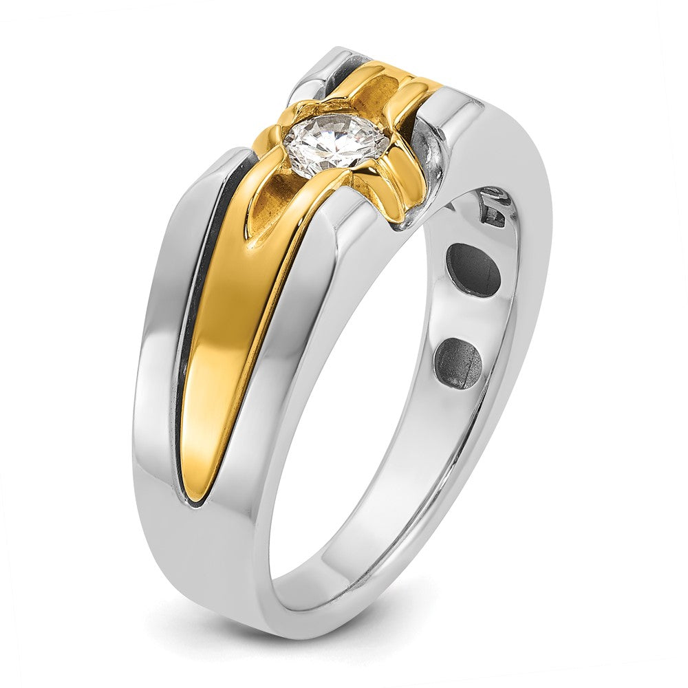 14k Two-tone Gold Men's 3/8 carat Diamond Complete Ring