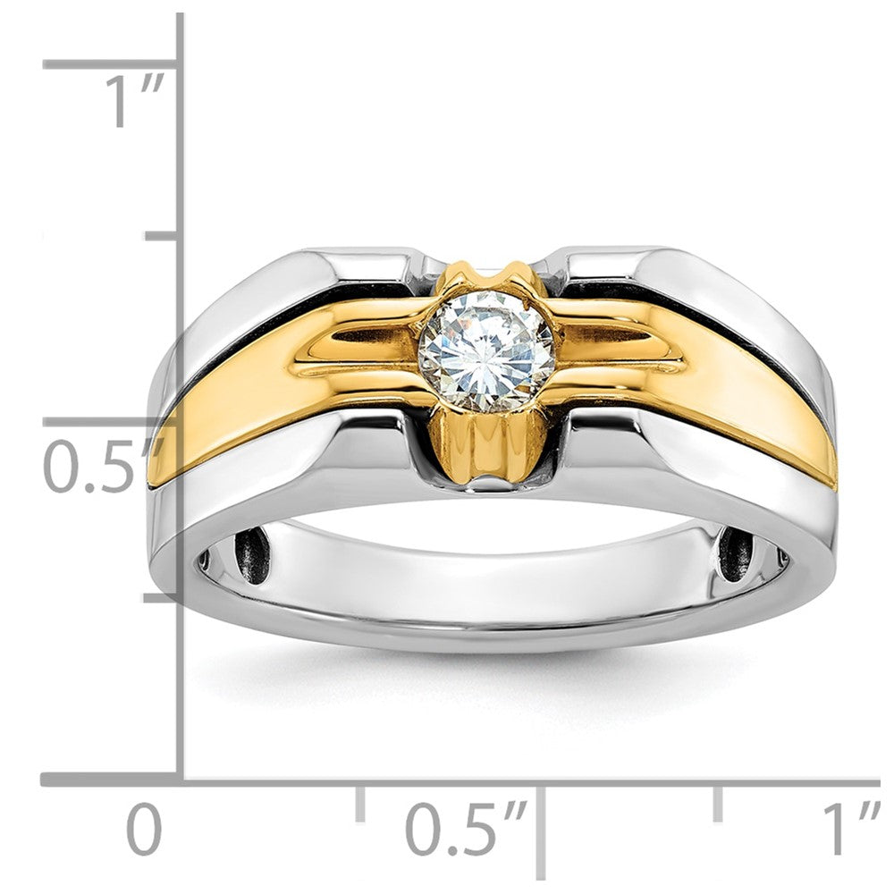 14k Two-tone Gold Men's 3/8 carat Diamond Complete Ring