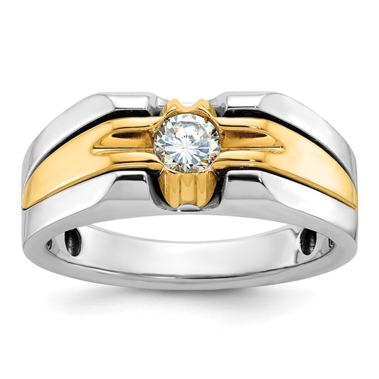 14k Two-tone Gold Men's 3/8 carat Diamond Complete Ring