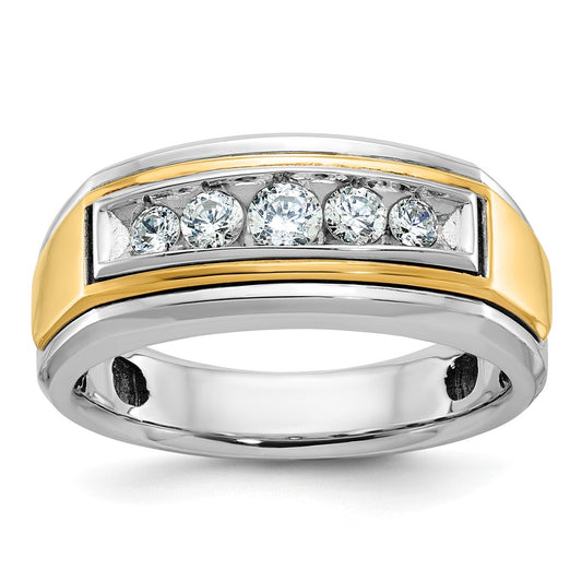 14k Two-tone Gold Men's 1/2 carat Diamond Complete Ring