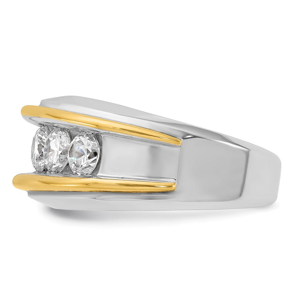 14k Two-tone Gold Men's 2 carat Diamond Complete Ring