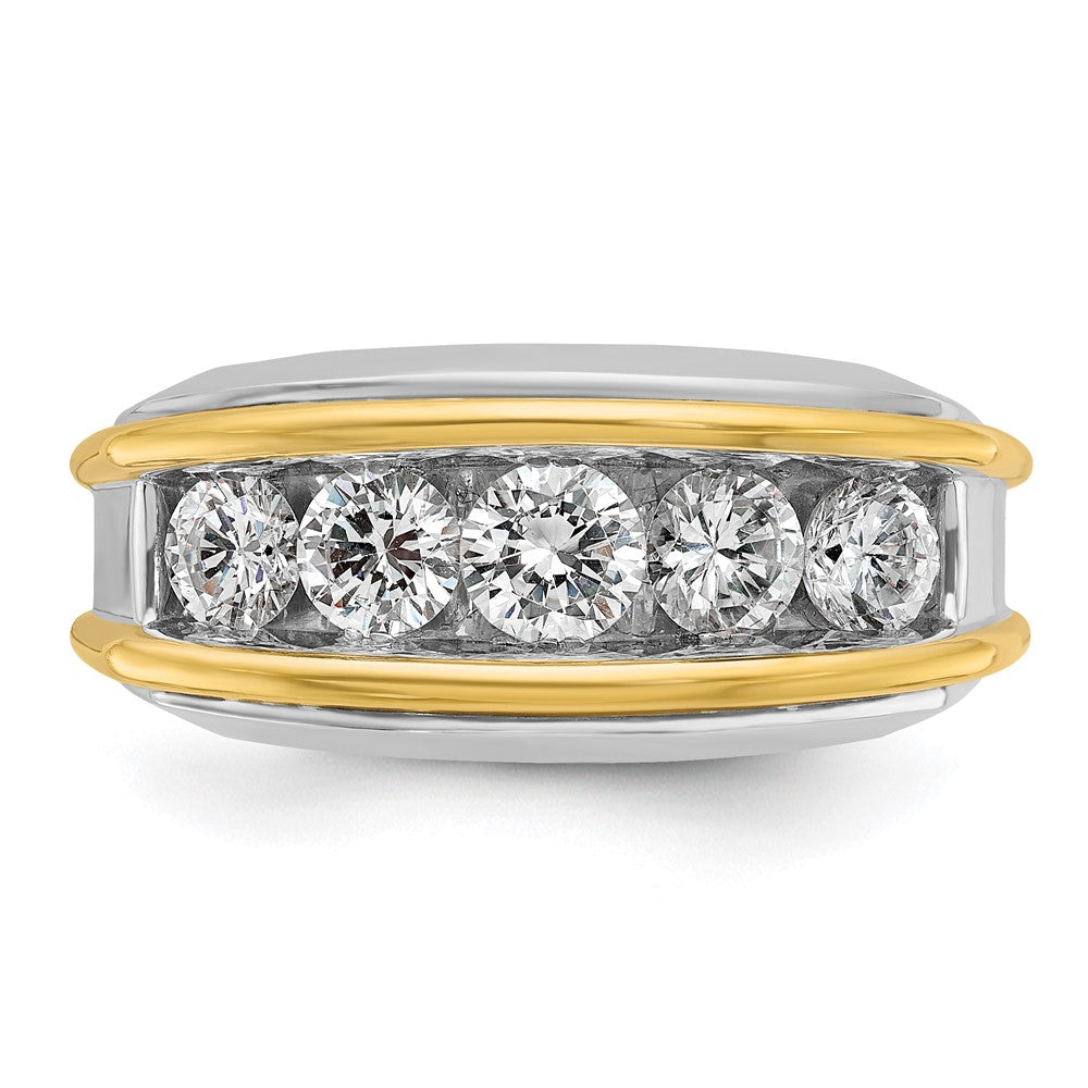 14k Two-tone Gold Men's 2 carat Diamond Complete Ring