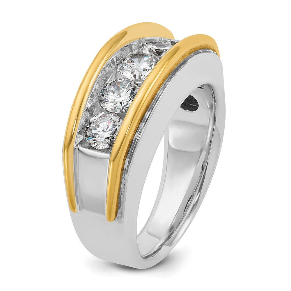 14k Two-tone Gold Men's 2 carat Diamond Complete Ring