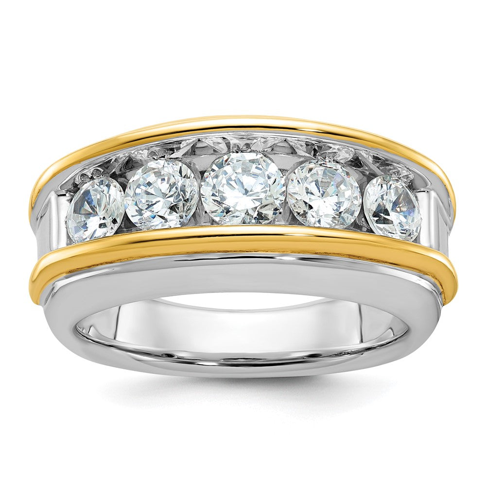 14k Two-tone Gold Men's 2 carat Diamond Complete Ring