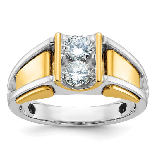 14k Two-tone Gold Men's 3/4 carat Diamond Complete Ring