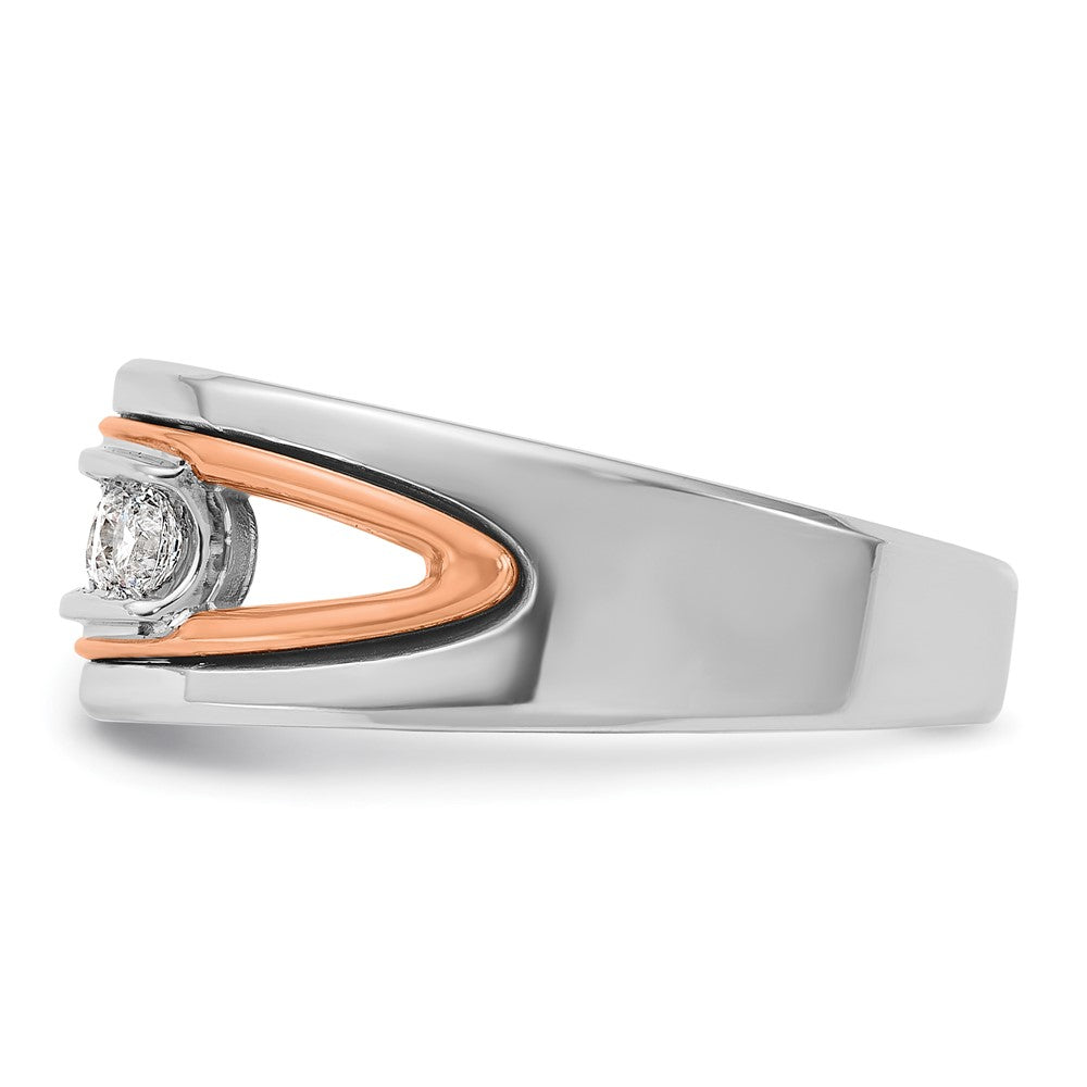 14k White/Rose Gold Two-tone Gold White/Rose Gold Men's 1/2 carat Diamond Complete Ring