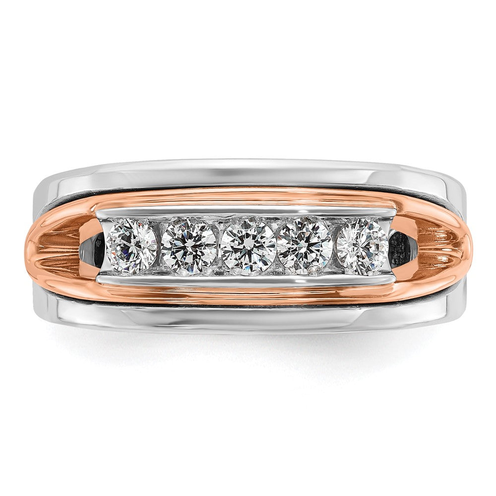 14k White/Rose Gold Two-tone Gold White/Rose Gold Men's 1/2 carat Diamond Complete Ring