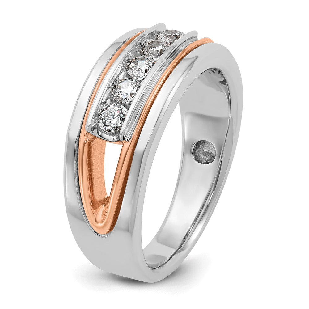 14k White/Rose Gold Two-tone Gold White/Rose Gold Men's 1/2 carat Diamond Complete Ring