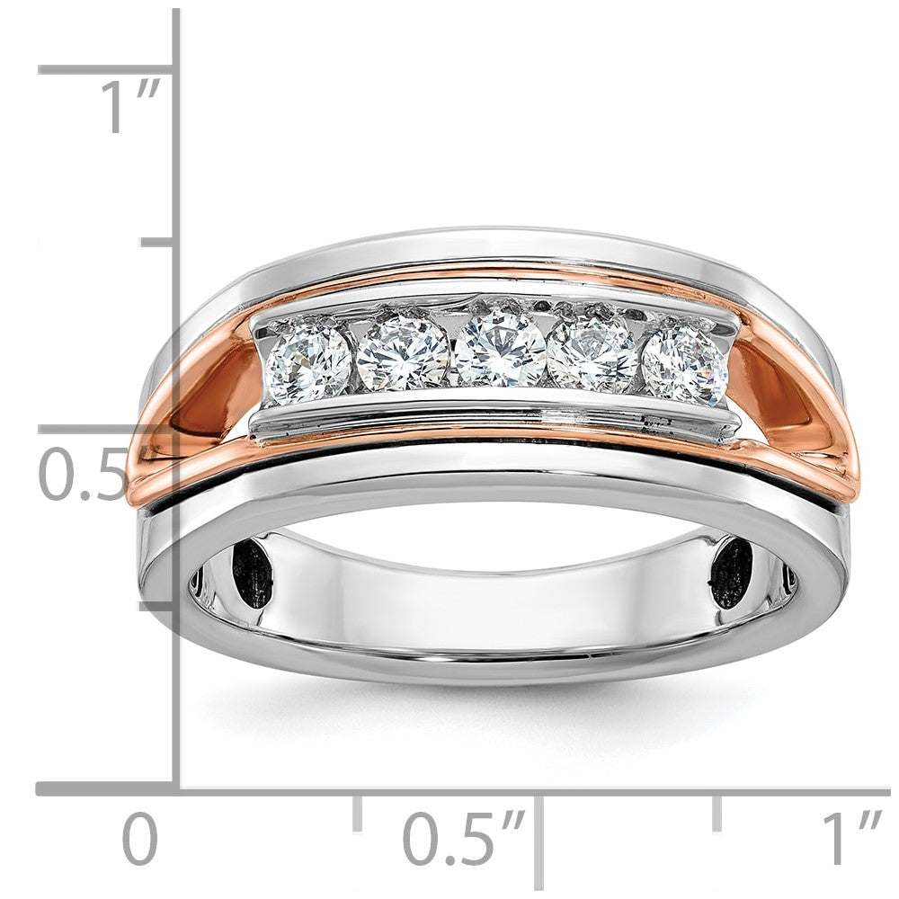 14k White/Rose Gold Two-tone Gold White/Rose Gold Men's 1/2 carat Diamond Complete Ring