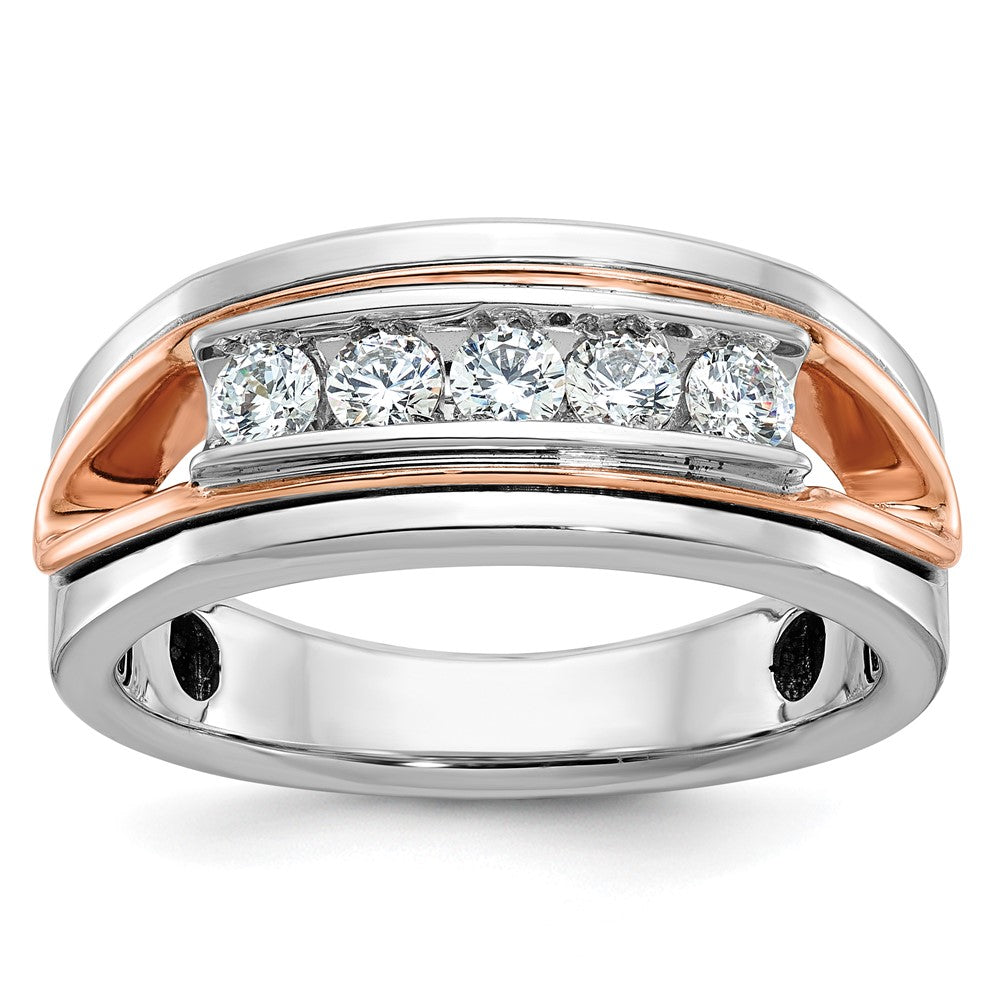 14k White/Rose Gold Two-tone Gold White/Rose Gold Men's 1/2 carat Diamond Complete Ring