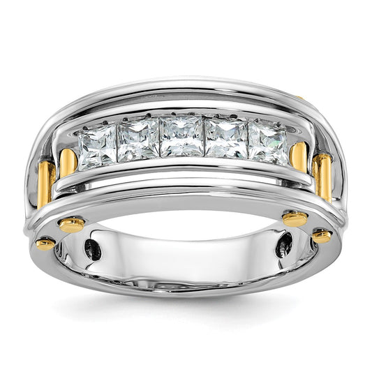 14k Two-tone Gold Men's 1 carat Diamond Complete Ring