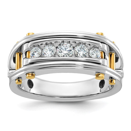 14k Two-tone Gold Men's 1/2 carat Diamond Complete Ring