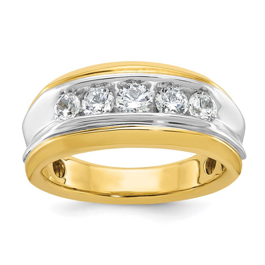 14k Two-tone Gold Men's 1 carat Diamond Complete Ring