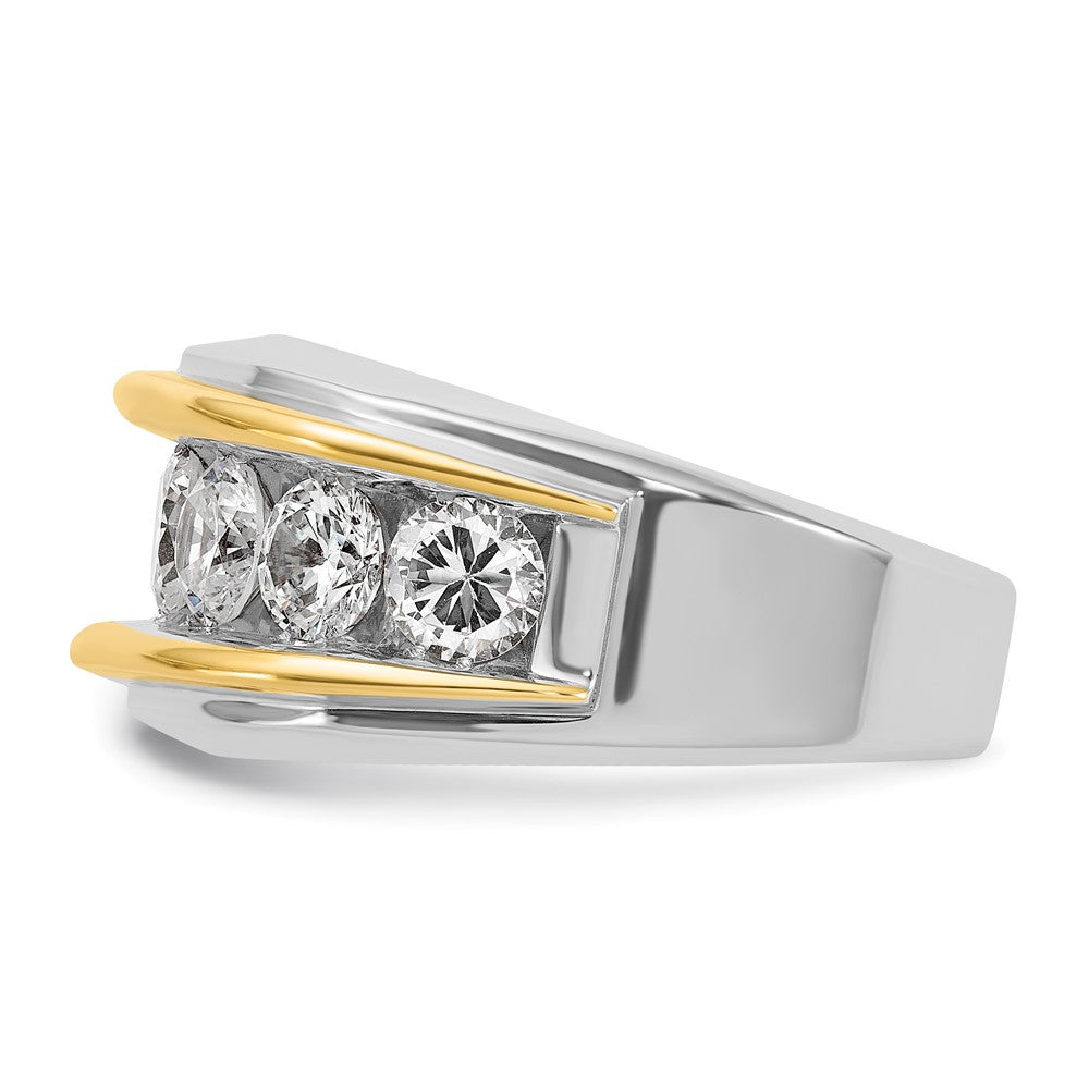 14k Two-tone Gold Men's 3 carat Diamond Complete Ring