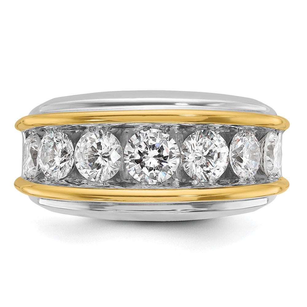 14k Two-tone Gold Men's 3 carat Diamond Complete Ring