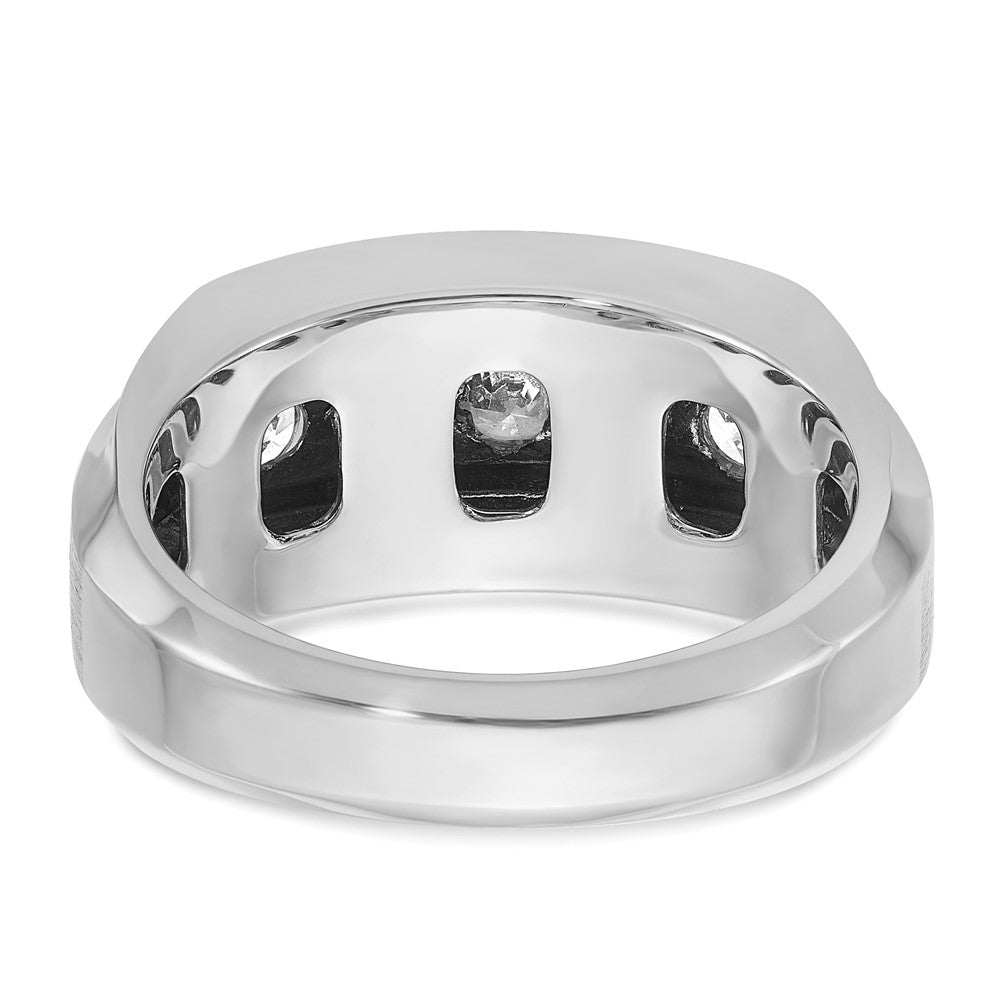 14k White Gold Men's Polished and Satin 2.1 carat Diamond Complete Ring