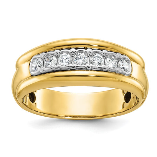 14k Two-tone Gold Men's 1/2 carat Diamond Complete Ring