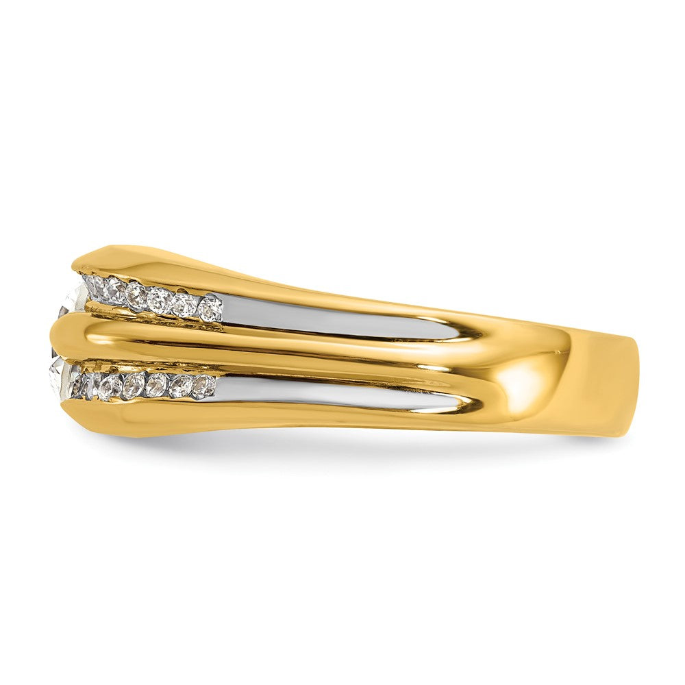 14k Yellow Gold Men's 1/3 carat Diamond Semi-mount Ring