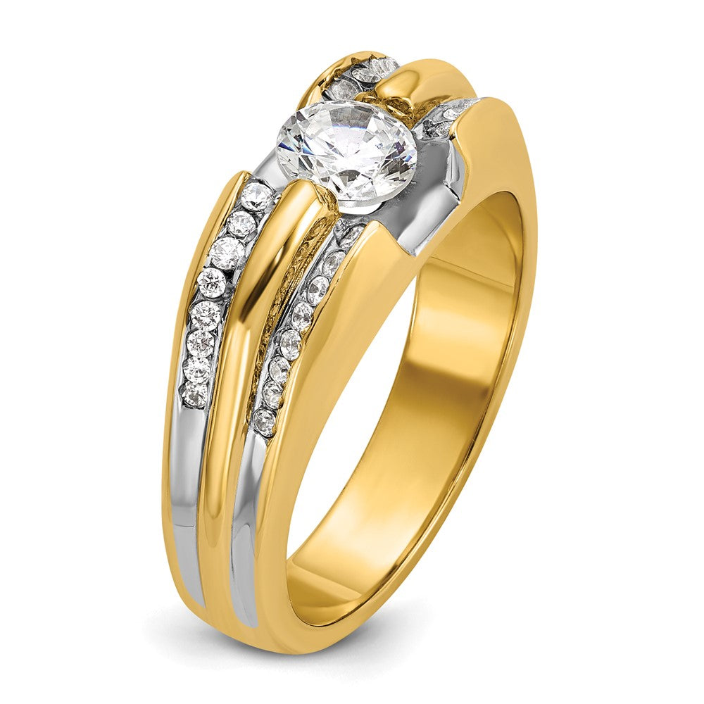 14k Yellow Gold Men's 1/3 carat Diamond Semi-mount Ring