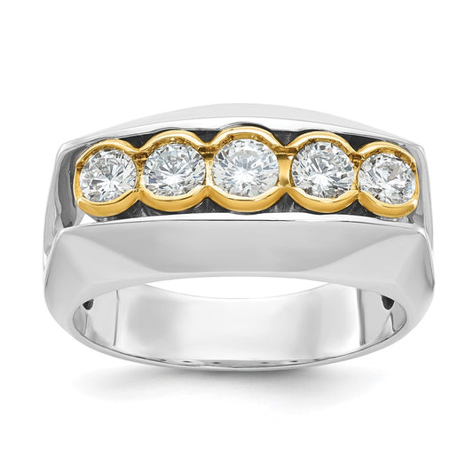 14k Two-tone Gold Men's 1 carat Diamond Complete Ring