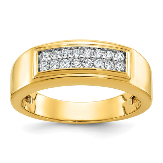 14k Yellow Gold Men's Diamond 1/3 carat Complete Ring