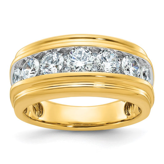 14k Yellow Gold Men's 2 carat Diamond Complete Ring