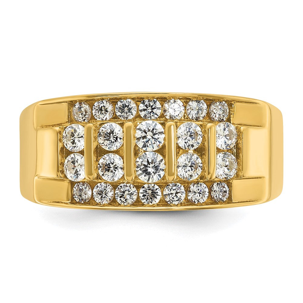 14k Yellow Gold Men's 1.1 carat Diamond Complete Ring