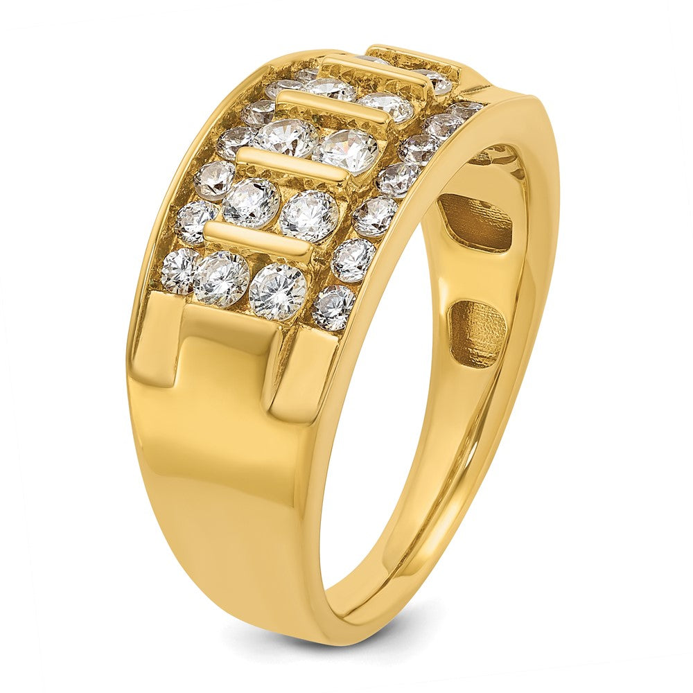 14k Yellow Gold Men's 1.1 carat Diamond Complete Ring