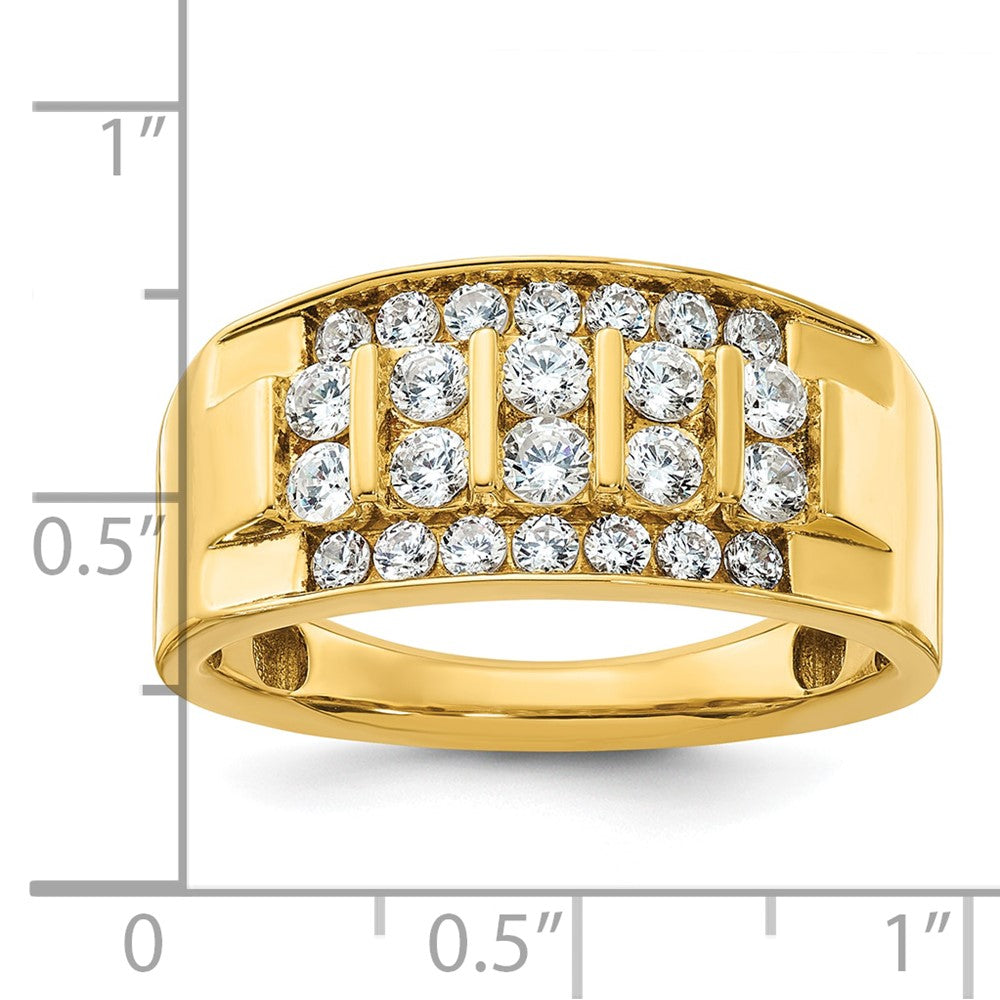 14k Yellow Gold Men's 1.1 carat Diamond Complete Ring