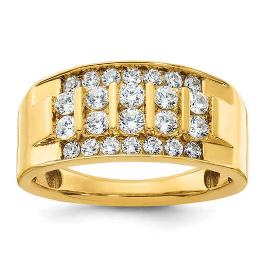 14k Yellow Gold Men's 1.1 carat Diamond Complete Ring