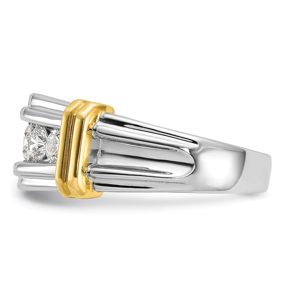 14k Two-tone Gold Men's 1 carat Diamond Complete Ring