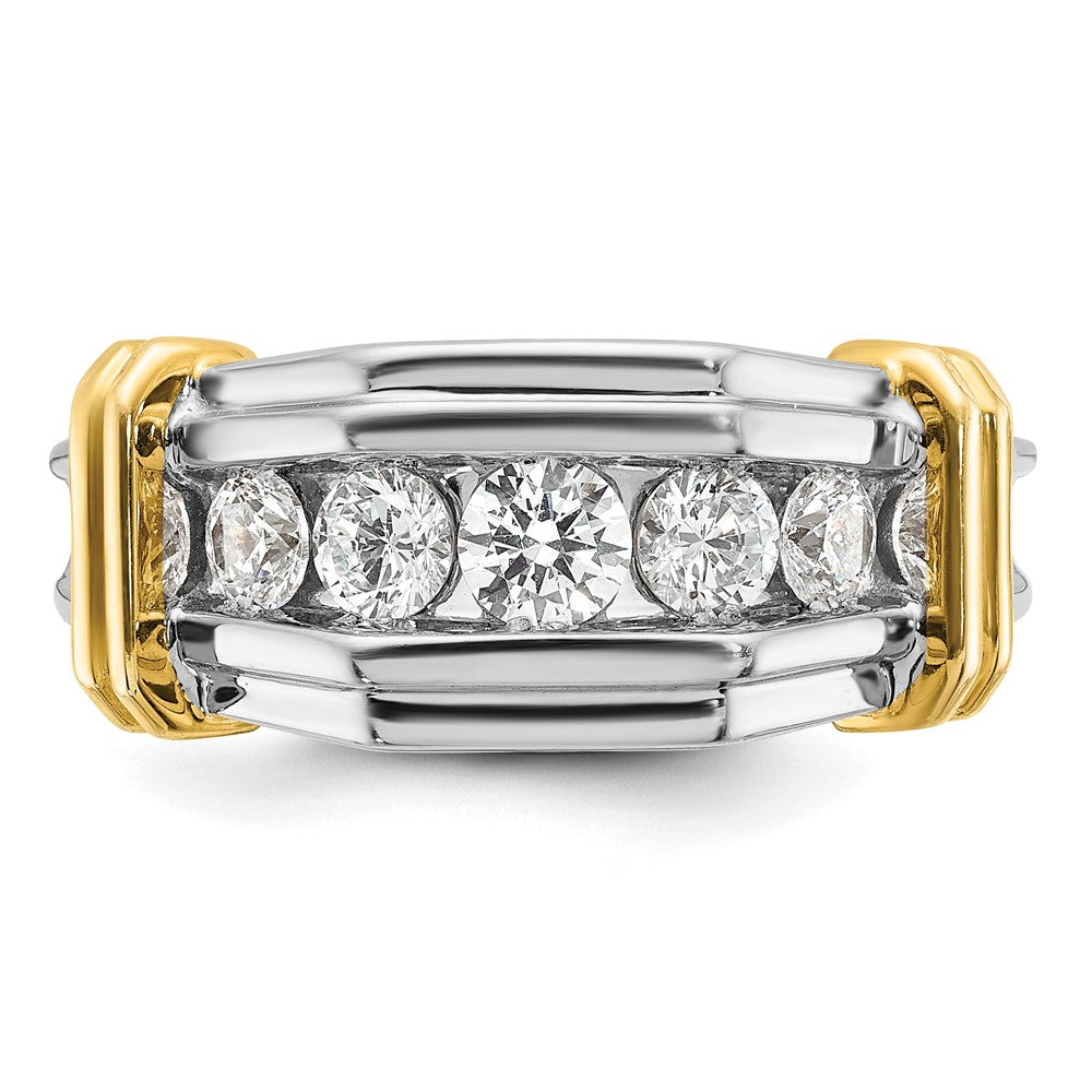 14k Two-tone Gold Men's 1 carat Diamond Complete Ring