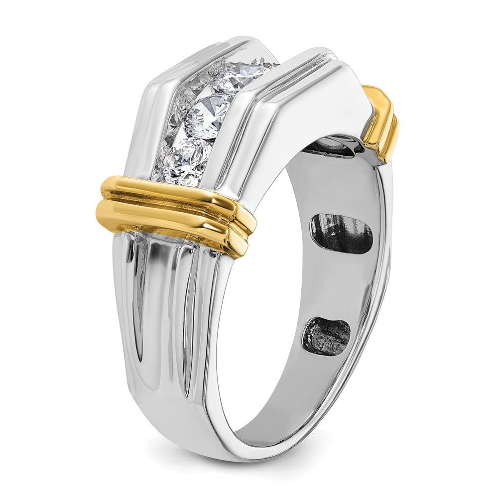 14k Two-tone Gold Men's 1 carat Diamond Complete Ring