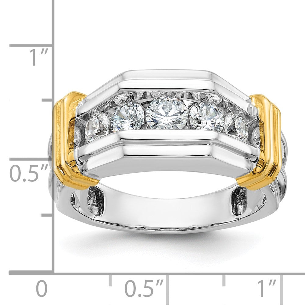 14k Two-tone Gold Men's 1 carat Diamond Complete Ring