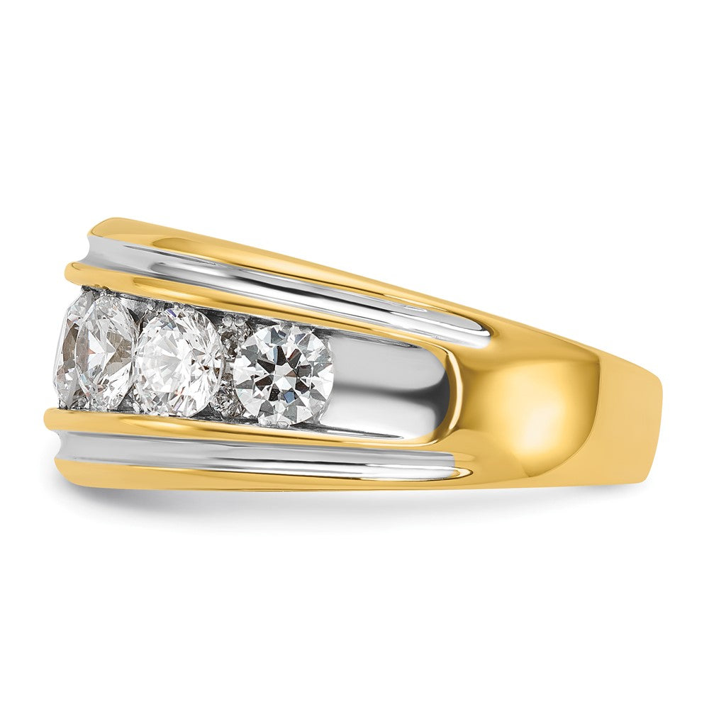 14k Yellow & Rhodium Gold with White Rhodium Men's 3 carat Diamond Complete Ring