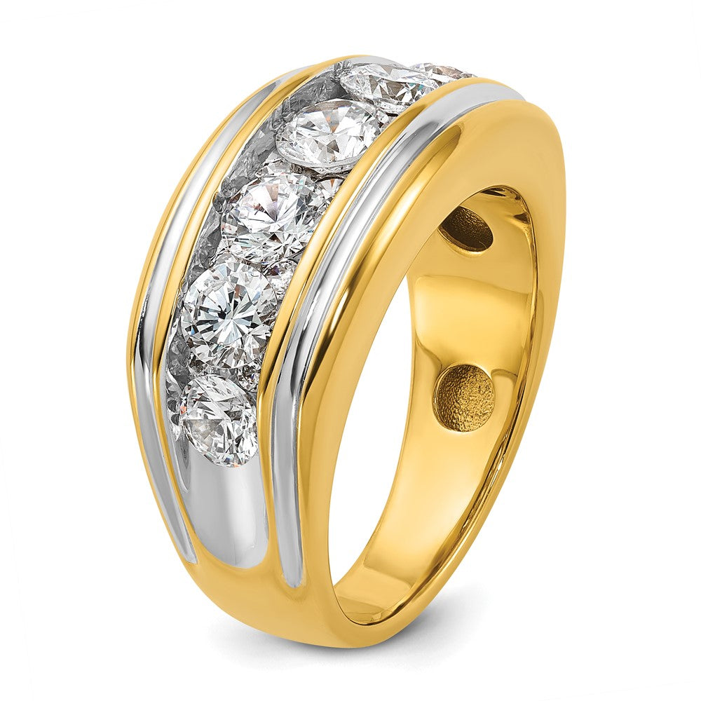 14k Yellow & Rhodium Gold with White Rhodium Men's 3 carat Diamond Complete Ring