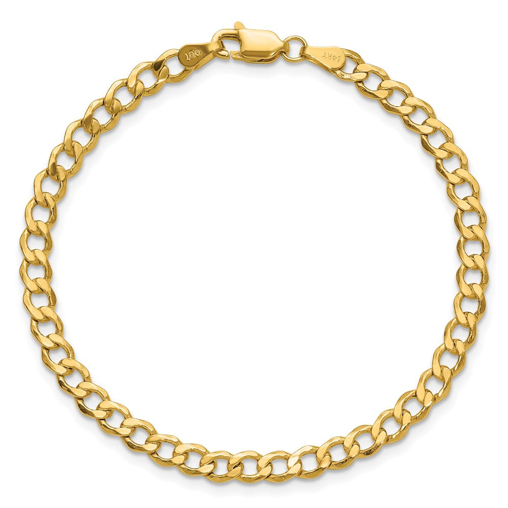 14K Yellow Gold 10 inch 4.3mm Semi-Solid Curb with Lobster Clasp Anklet