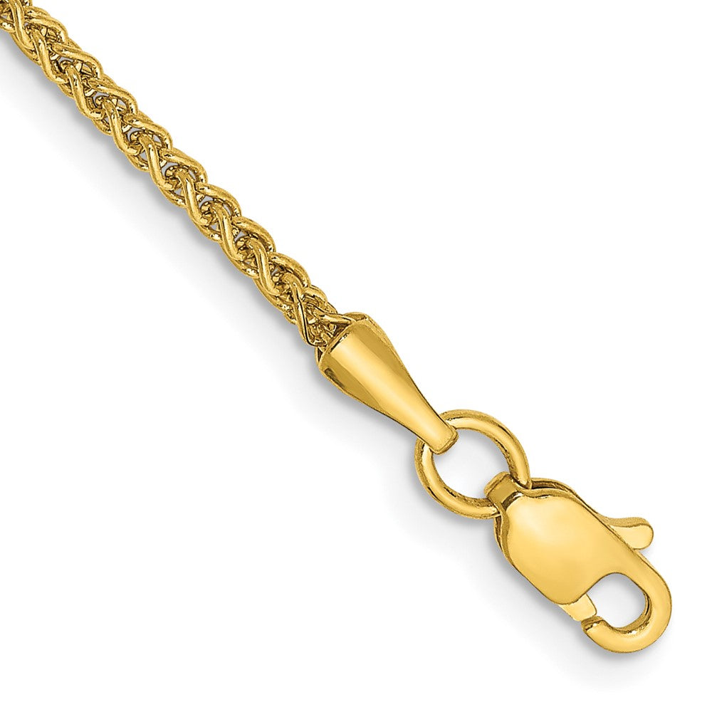 14K Yellow Gold 10 inch 1.55mm Semi-Solid Wheat with Lobster Clasp Anklet